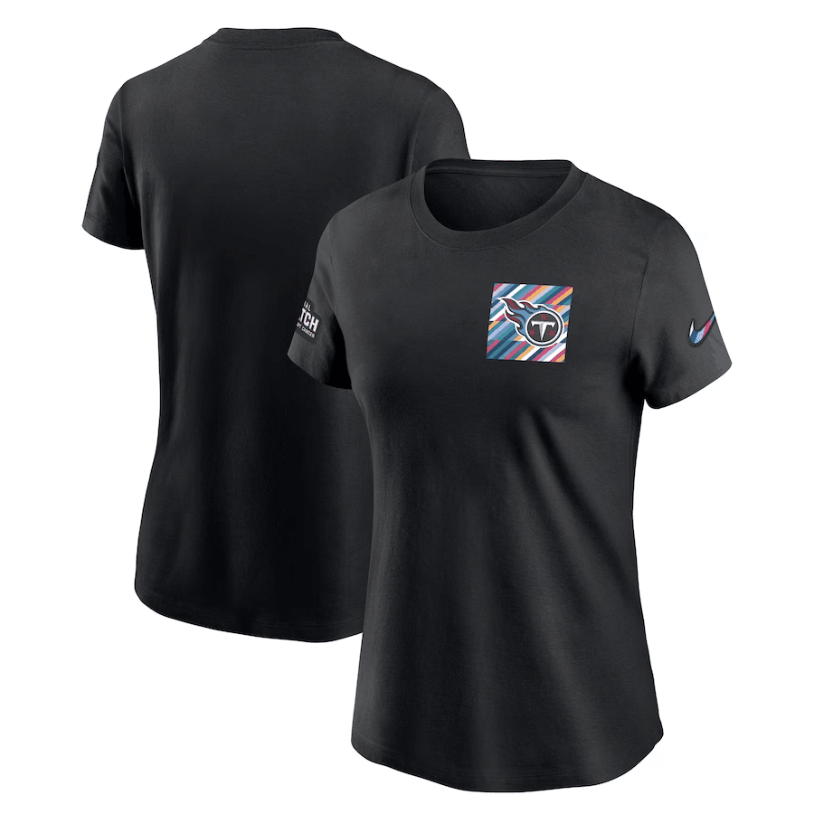 Women's Tennessee Titans Black 2023 Crucial Catch Sideline Tri-Blend T-Shirt(Run Small)
